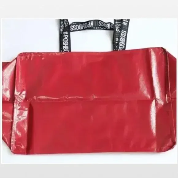 1 New Oversized Double-Handled Red Poshmark Tote Bag NWT - Picture 9 of 9